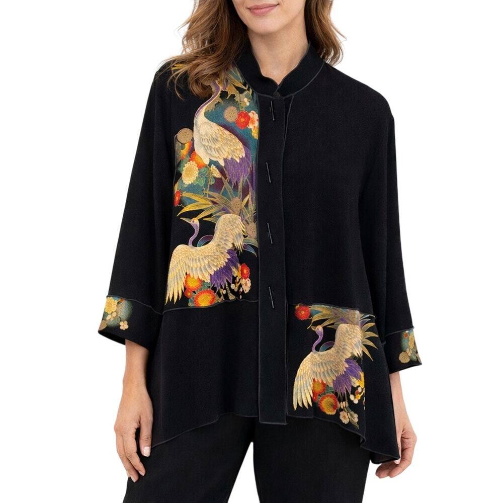 Moonlight by Y&S Sz Large Asian Wearable Art to Wear Blouse Shirt Top Unique